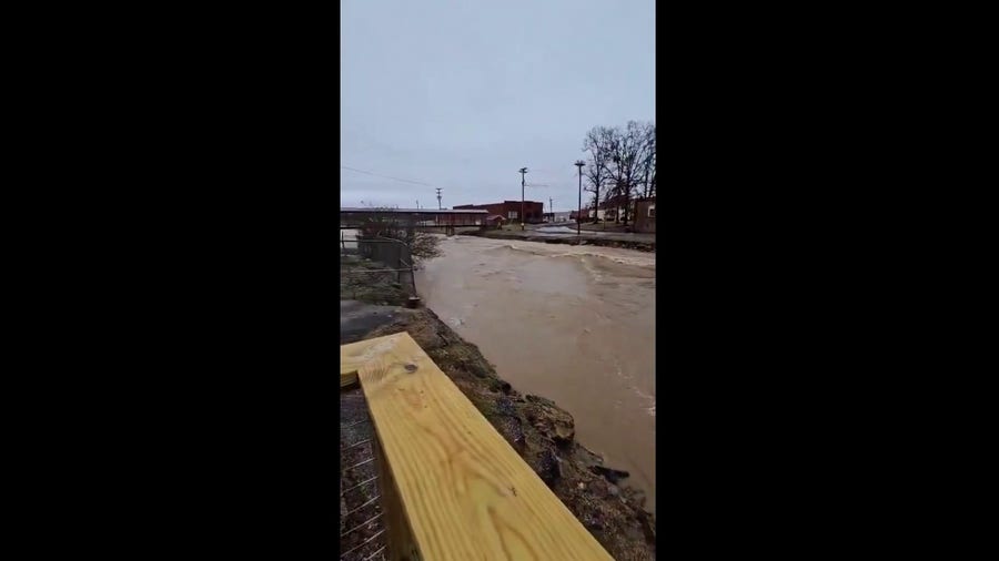 Watch: Tennessee creek rages after torrential rain led to widespread flooding