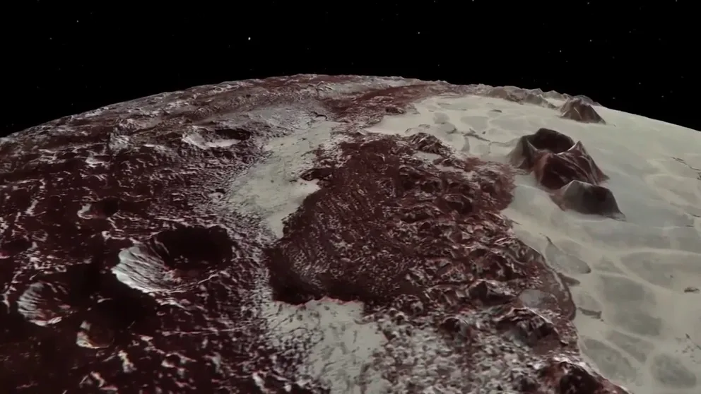 Using NASA New Horizons spacecraft data and digital elevation models of Pluto and its largest moon Charon, mission scientists created this flyover movie.