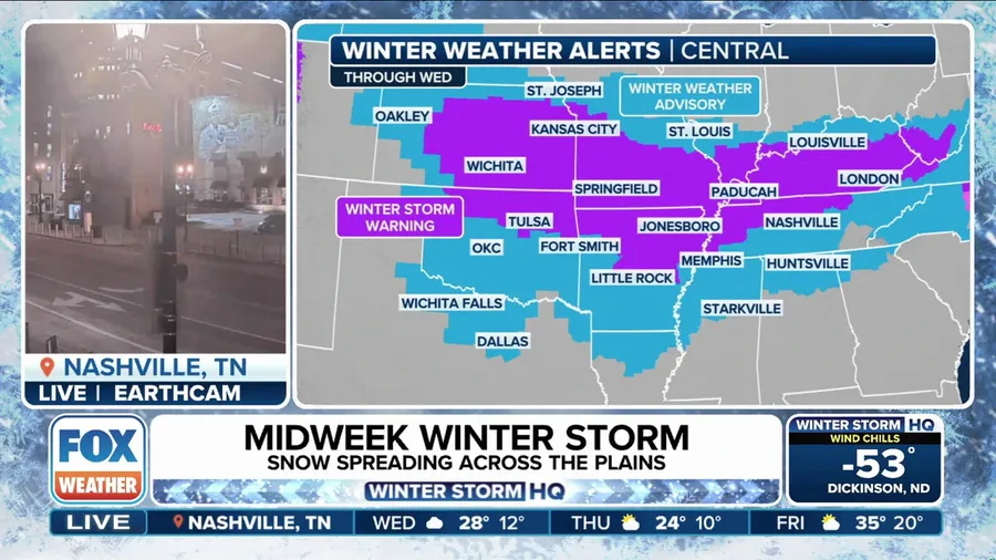 Major snowstorm slamming Plains to Ohio Valley