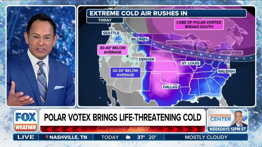 Polar vortex returns to US as life-threatening cold invades millions as far south as Texas