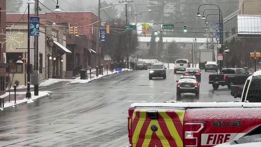 Watch: Winter storm brings snow to Helene-ravaged North Carolina