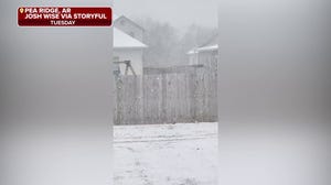 Watch: Snow falls in Pea Ridge as Arkansas sees impacts from winter storm