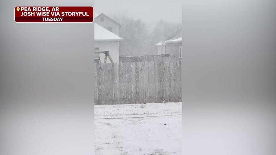 Watch: Snow falls in Pea Ridge as Arkansas sees impacts from winter storm