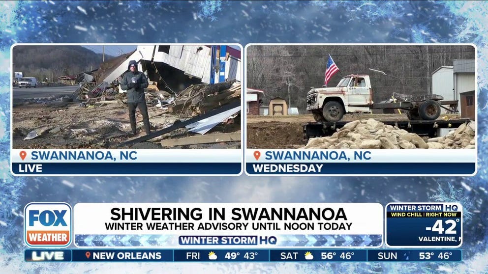 The lingering effects of a deadly winter storm continue across portions of the Appalachians and mid-Atlantic on Thursday. FOX Weather Correspondent Robert Ray was in Swannanoa, North Carolina, with the latest as light snow fell across the region that’s still recovering in the wake of Hurricane Helene last year.