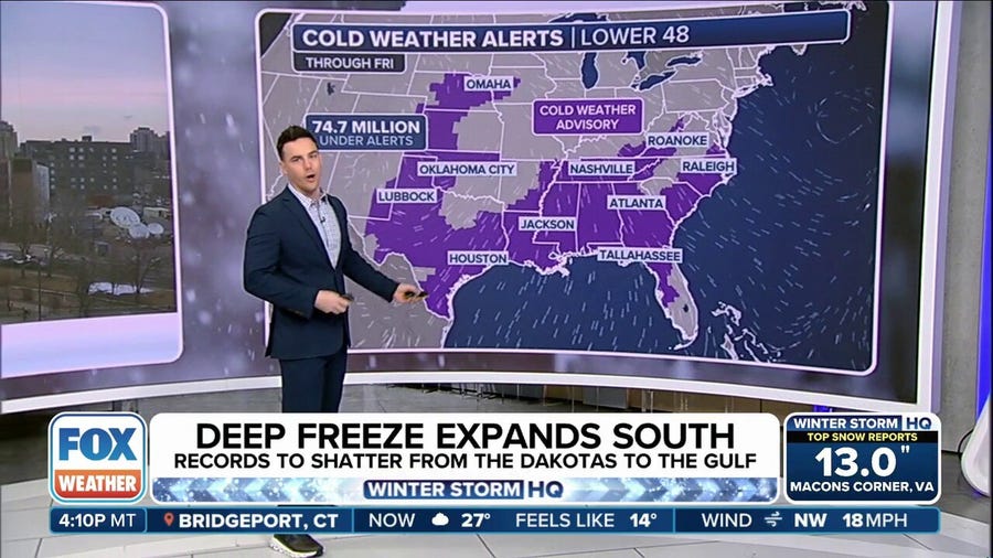 Americans in the Southern U.S. experience frigid temperatures this week amid an artic outbreak