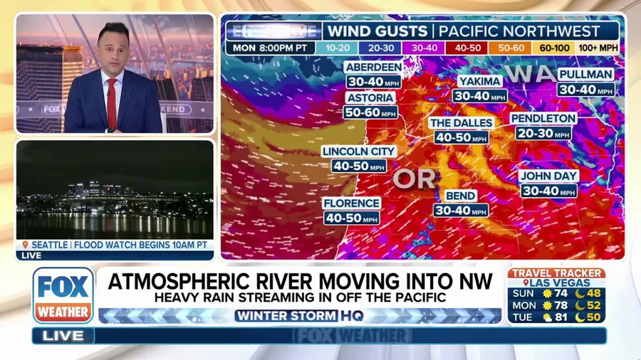 Atmospheric river brings flood threat to Northwest