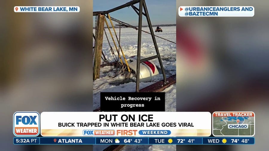 Buick frozen in Minnesota lake goes viral on social media