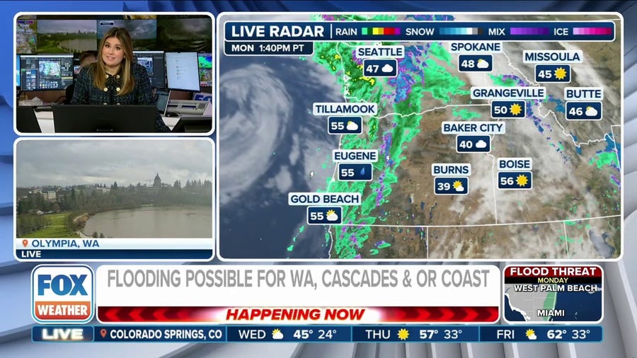 Atmospheric river brings more rain to Washington and Oregon