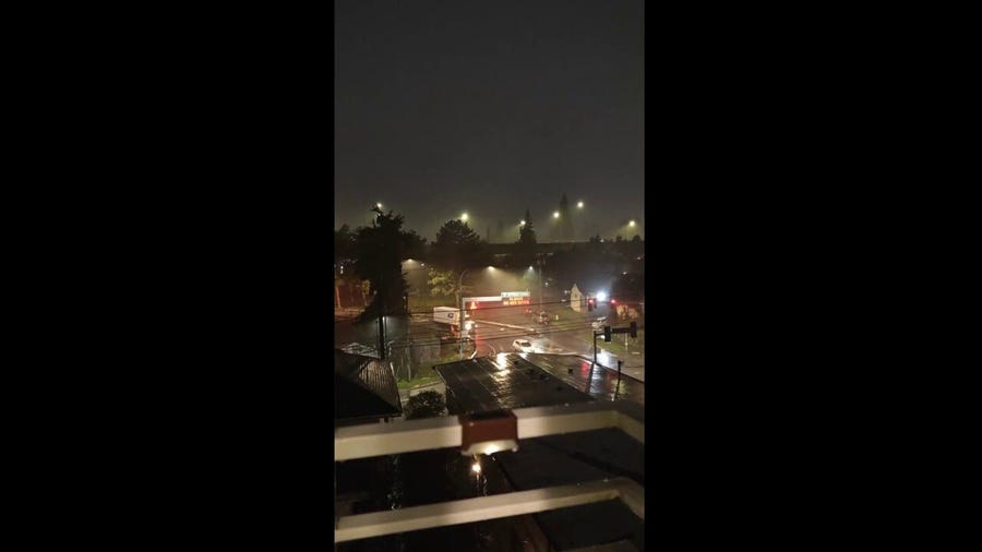 Watch: 'Sideways rain' falls in Seattle