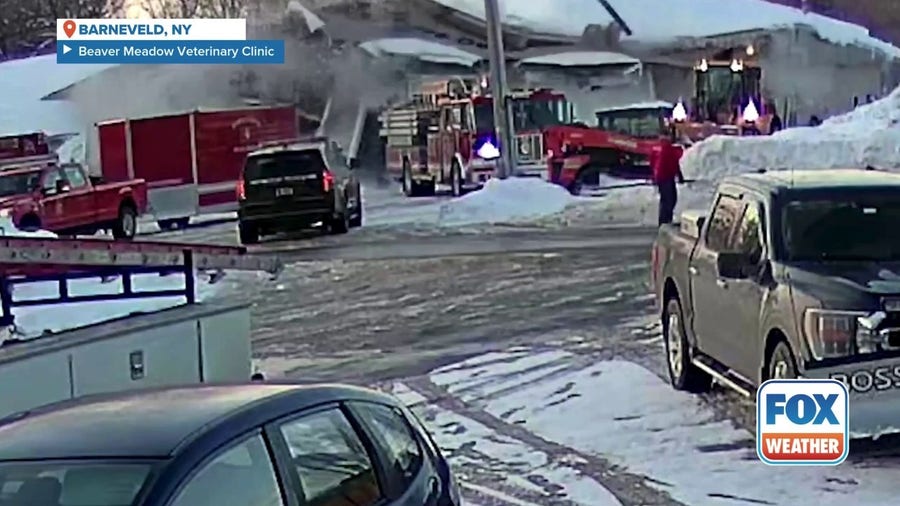 Barneveld, New York Fire firehouse collapses under weight of snow
