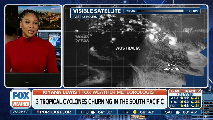 Multiple tropical cyclones churning in the Southern Hemisphere