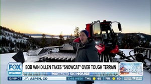 FOX Weather Meteorologist Bob Van Dillen takes a ride along in the Snowcat vehicle over the tough wintry terrain