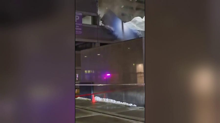 Watch: 6-story parking garage collapses under heavy snow in Canada