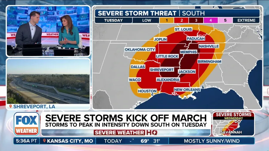 Double dose of severe storms begins Sunday ahead of potential outbreak next week