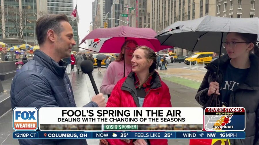 Nick Kosir talks to New York residents, tourists about 'Fool's Spring'