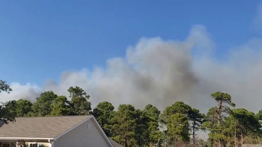 Watch: Smoke fills the sky as wildfire burns near Myrtle Beach, South Carolina