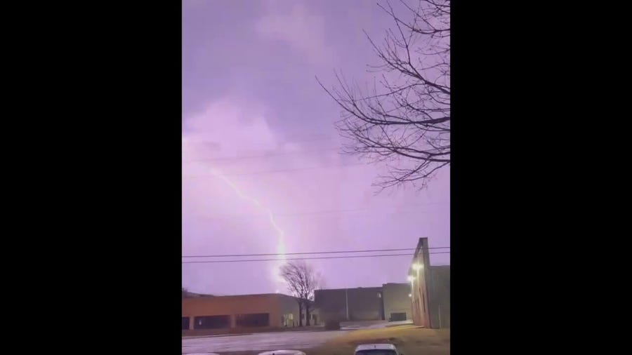 Watch: Vivid lightning seen as powerful thunderstorm slams Texas