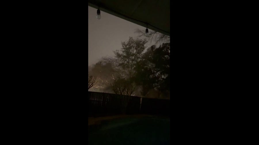 Watch: Trees sway in Flower Mound, Texas, as severe weather moves in