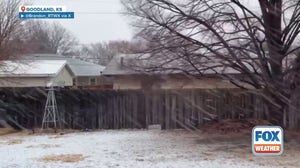 Snow, wind blow through Goodland, Kansas amid Blizzard Warning