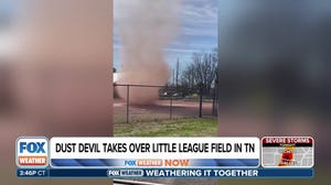 Dust devil takes over little league field in Tennessee