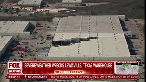 Severe weather wrecks Lewisville, Texas warehouse