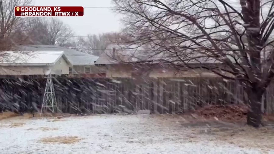 Watch: Powerful storm brings snow to West, Plains 