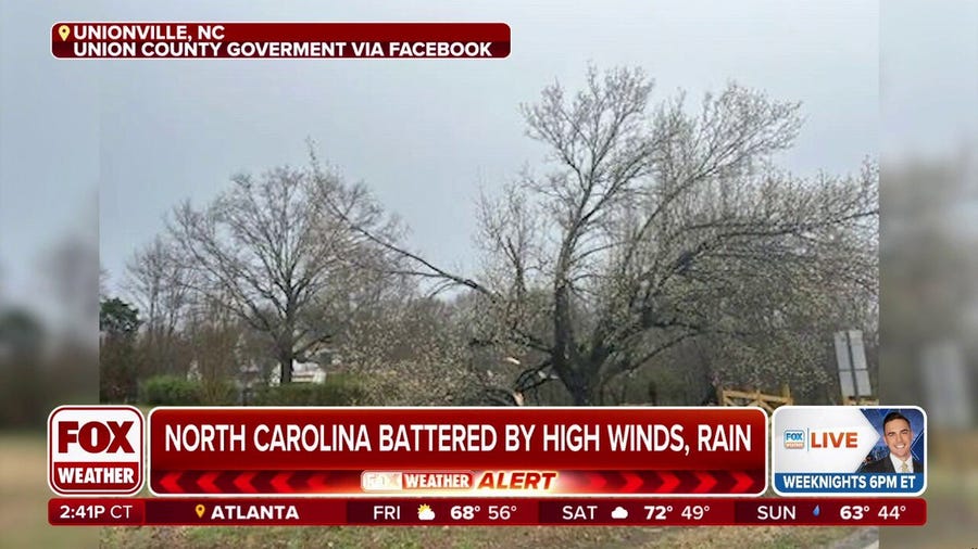 Severe thunderstorms race across Carolinas