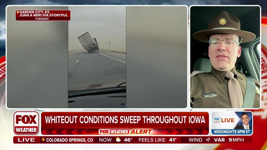 Near blizzard conditions sweep across Iowa