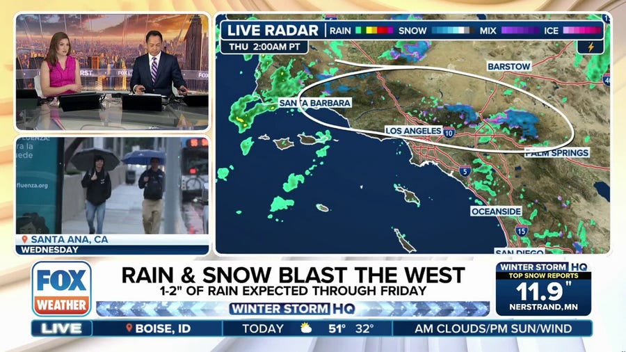 Rain, snow blast entire West Coast as second round arrives next week