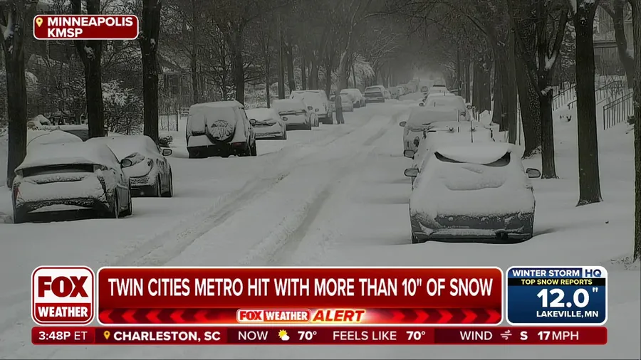 March snowstorm dumps more than 10" of snow in Twin Cities metro