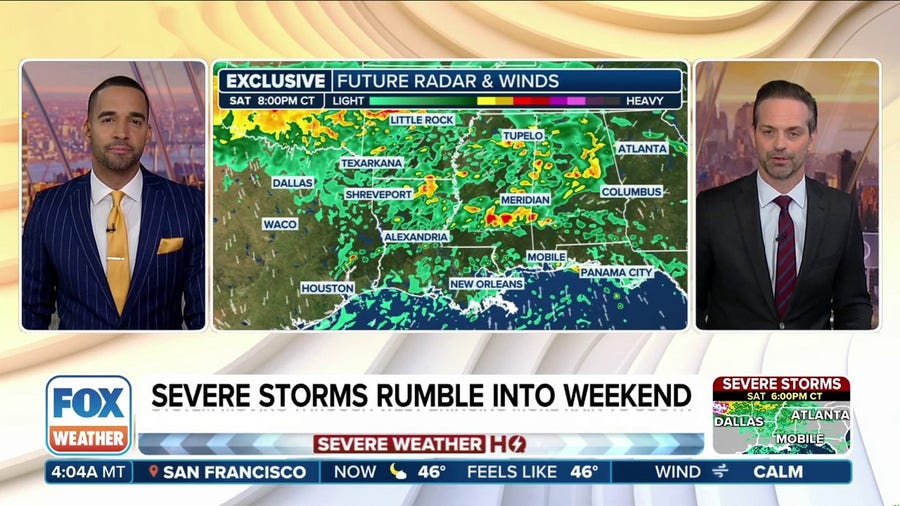Severe storms rumble into the South this weekend