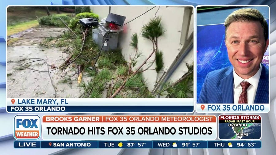 Orlando meteorologist live on air tells co-workers to shelter during tornado 