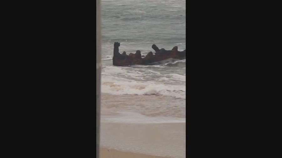 Watch: Australia's Tropical Cyclone Alfred reveals part of 130-year-old shipwreck