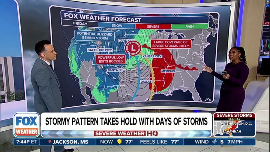 Storm system to bring days of blizzards, severe weather late week