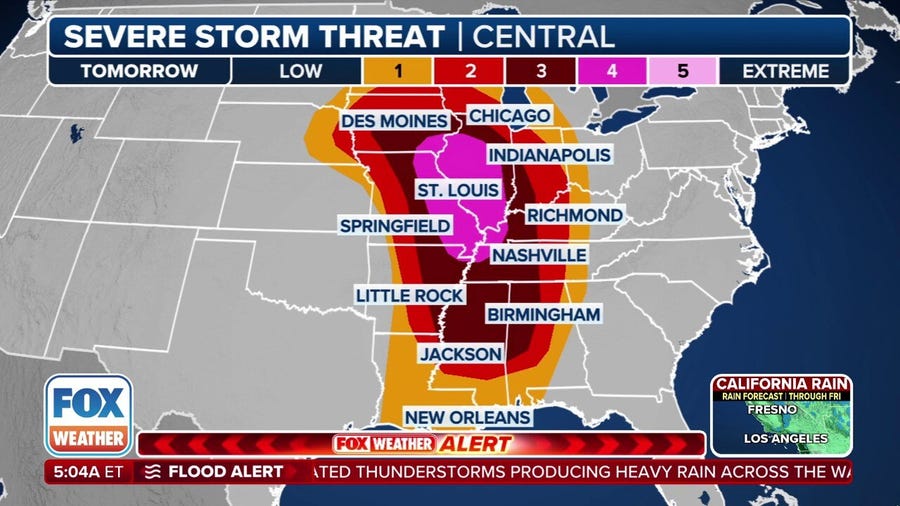 Likely severe weather outbreak threatens more than 100 million in central, eastern US