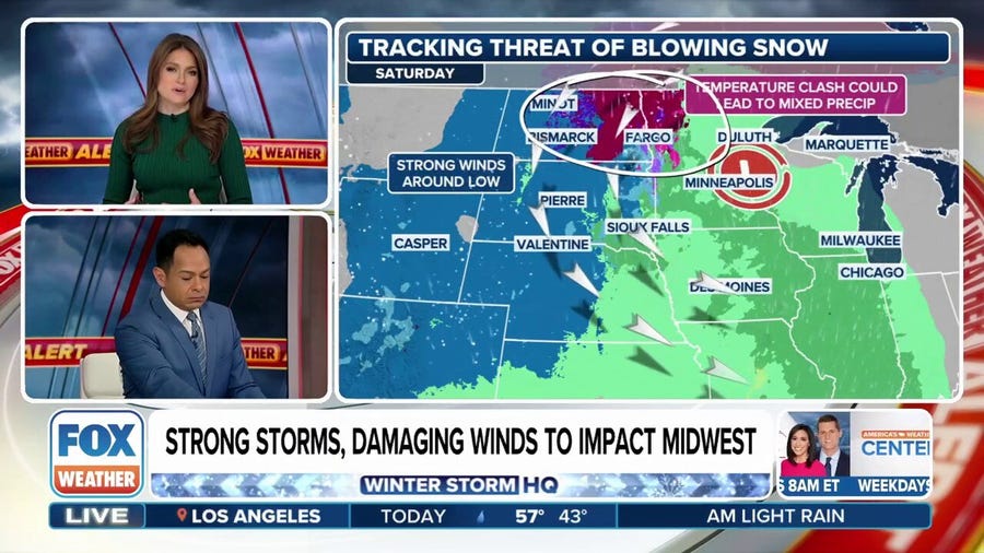 Strong winds, heavy snow could lead to blizzard-like impacts in northern Plains