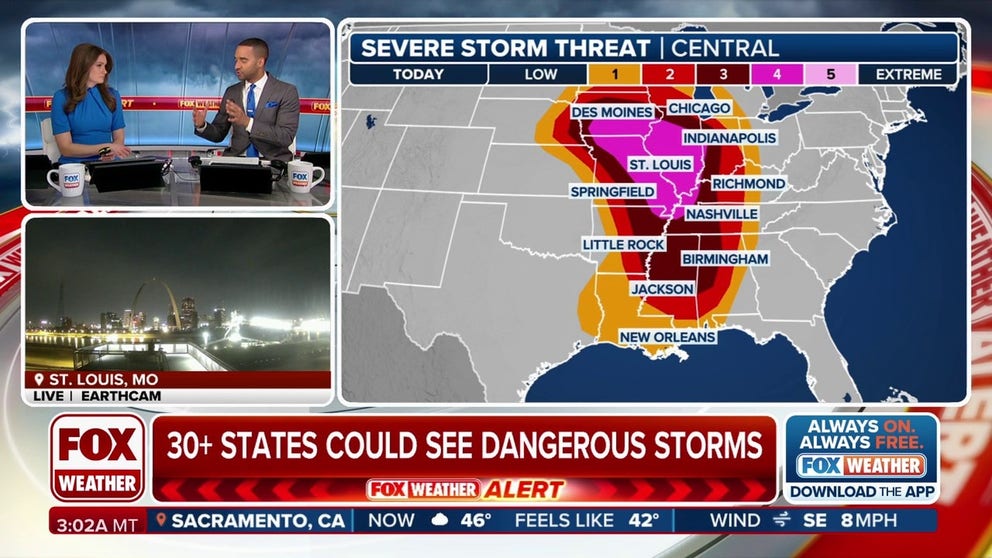 An outbreak of severe storms is likely Friday afternoon and potentially into the overnight hours as a powerful storm system intensifies across the central U.S. All hazards are possible, including swaths of intense winds and tornadoes.