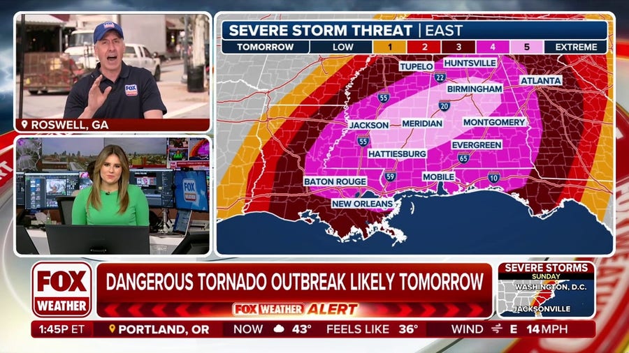 Millions brace for tornado outbreak as highest severe weather risk level issued on Saturday