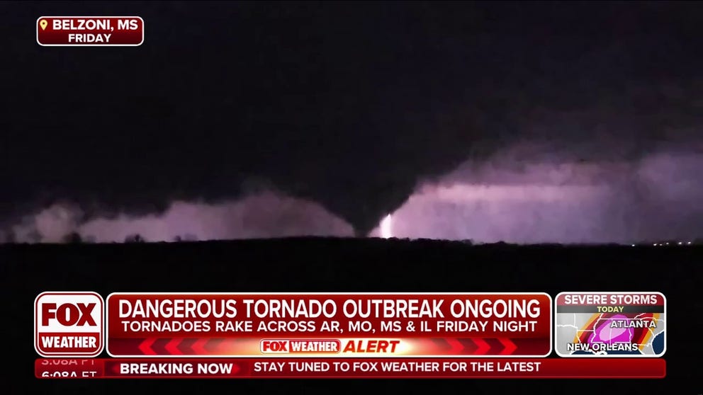 A rare Level 5 out of 5 severe weather threat looms over the South as a dangerous line of storms threatens strong, long-track tornadoes and damaging wind gusts through Saturday. 