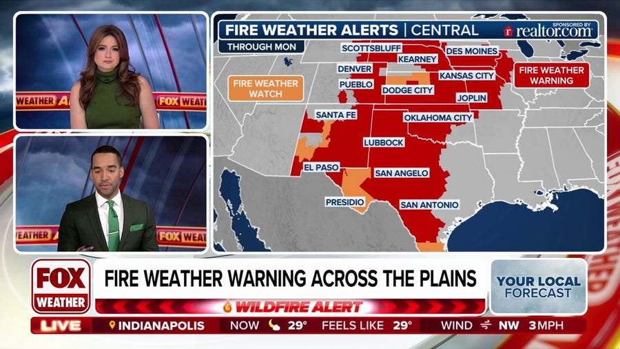 Critical fire weather conditions across southern Plains to start workweek