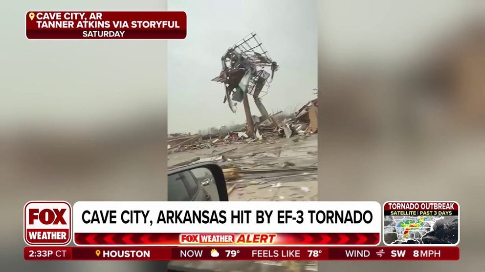 Jonas Anders, mayor of Cave City, Arkansas talks about the devastation left behind in his city after a tornado hit during a deadly severe outbreak over the weekend.