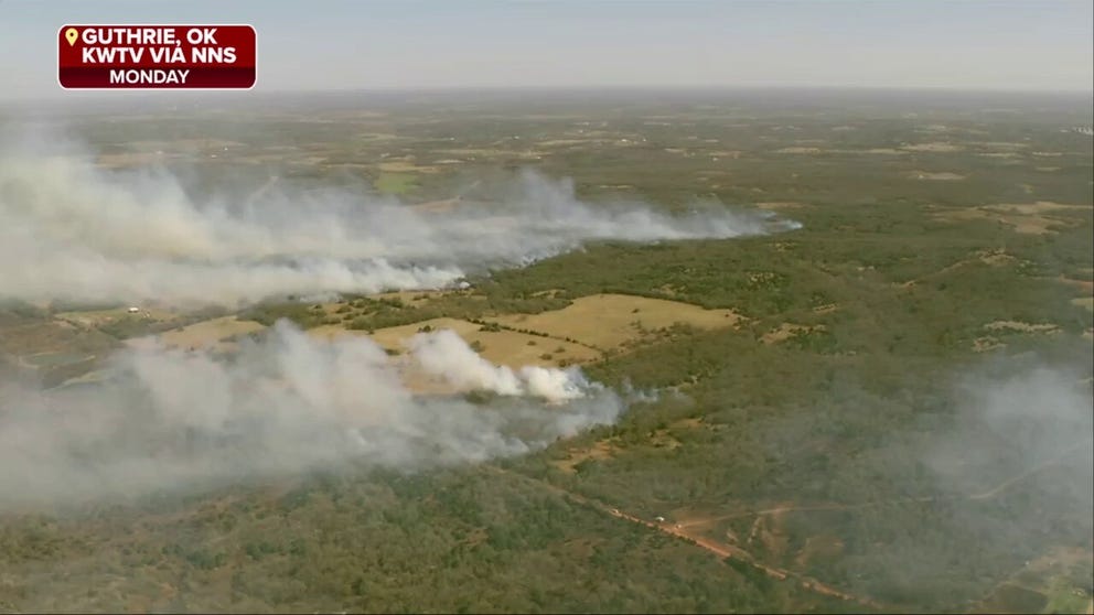 Wildfire scorches Guthrie, Oklahoma | Latest Weather Clips | FOX Weather