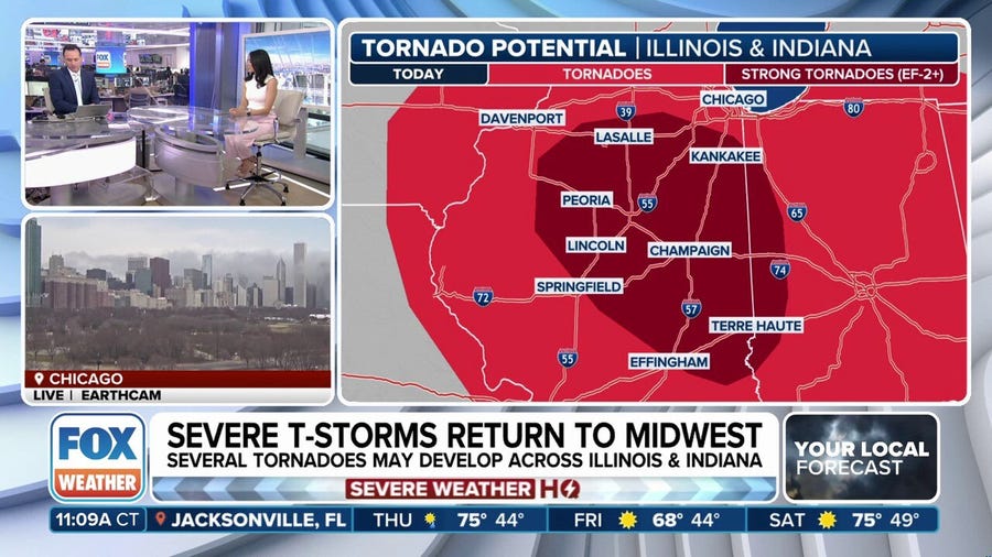 Tornadoes, large hail possible as severe weather threat returns to Midwest