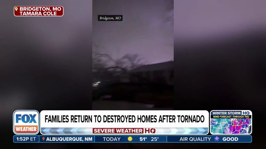 St. Louis-area family returns to destroyed home after tornado