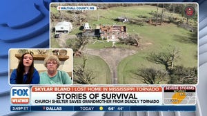 Grandmother in Mississippi escapes a deadly tornado that destroyed her home by taking refuge in Church.