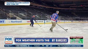 FOX Weather's Bob Van Dillen hits the ice at Madison Square Garden