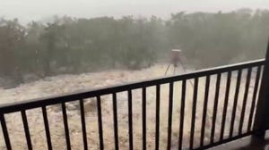 Watch: Large hail pelts Kerrville, Texas