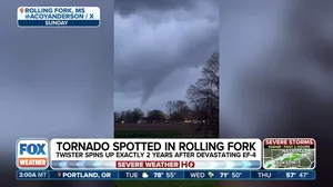 Powerful storms sweep across tornado-ravaged South on Sunday