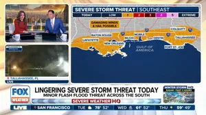 Severe weather threatens Gulf Coast from New Orleans to Tallahassee on Monday