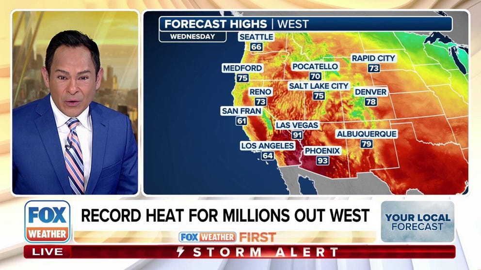 After a cooler few weeks for the West, a ridge of high pressure is expected to build in early this week, the FOX Forecast Center said. This will help usher in not only dry conditions but also much warmer air.